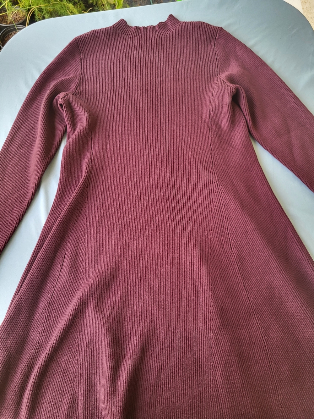 Simply Vera Vera Wang Ribbed Mock-Neck Sweater Dress - Wine